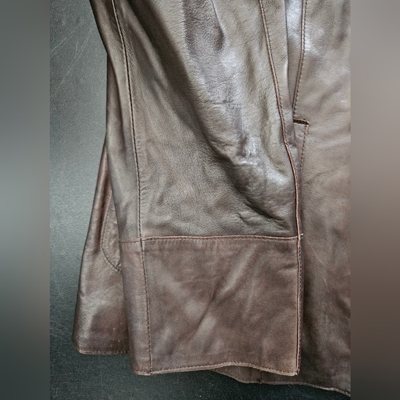 NWT - Leather Daniel Hechter Paris Brown Lightweight Zippered Jacket - XL - Picture 8 of 12